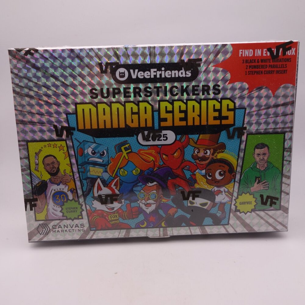 Sealed Box of 2025 VeeFriends Super Stickers: Manga Series Stephen Curry Collab